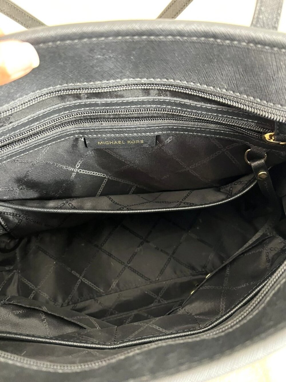 Michael Kors Black Nylon & Leather Large Tote Shoulder Bag - Picture 6 of 11